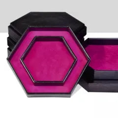 Leather Hexagon Dice Tray Pink