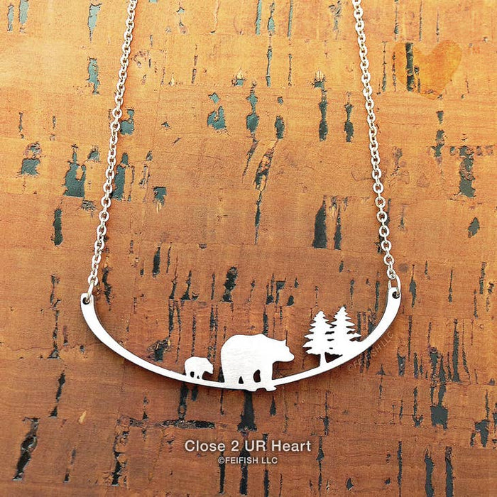 Mother Bear and Cub Necklace