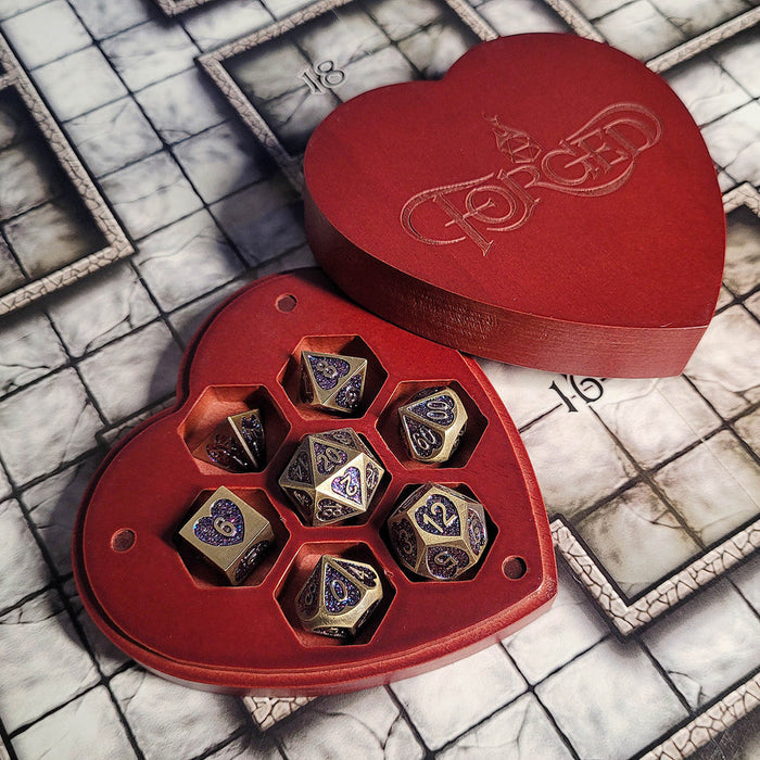 Heart Box & RPG Dice Set