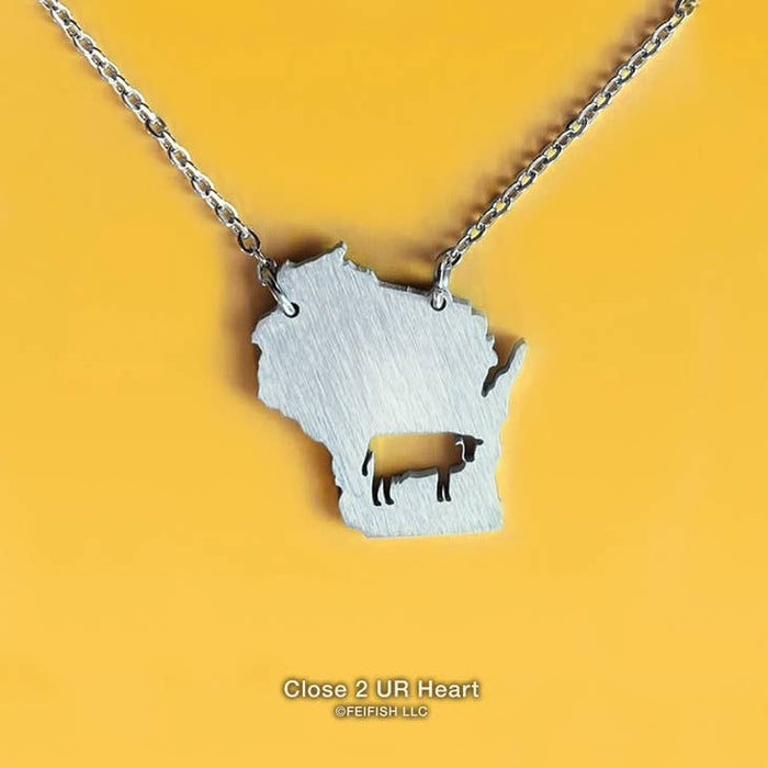 Wisconsin State Map Necklace
