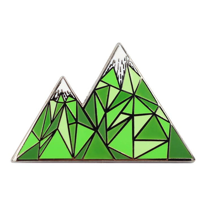 Geometric Mountain Green Pin
