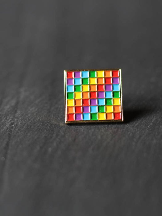 Rainbow Checkered Pride Pin